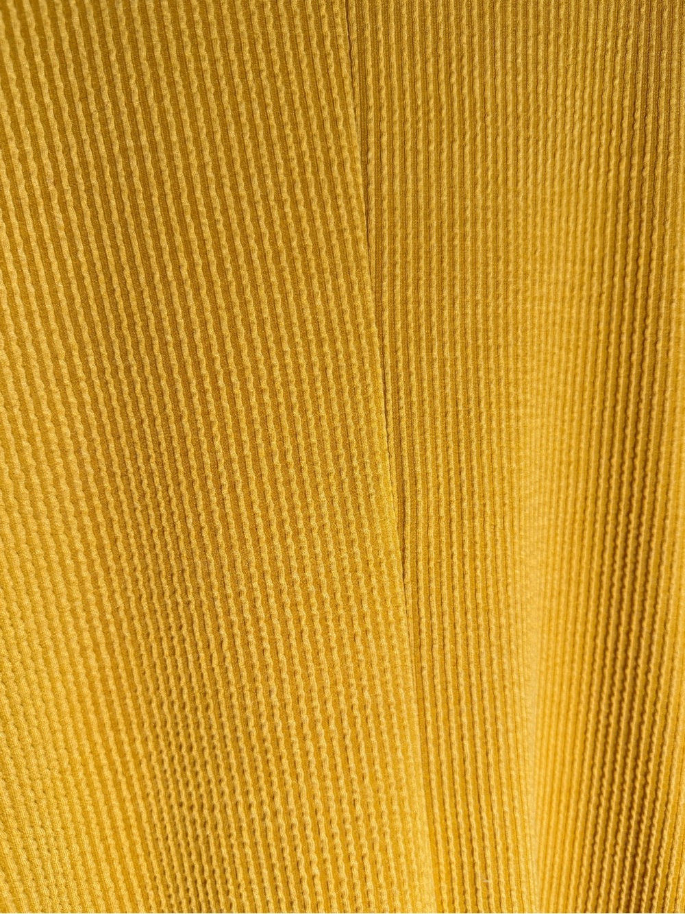 Scoop Neck Mustard Ribbed Midi Dress with Pockets - Picture 4 of 5
